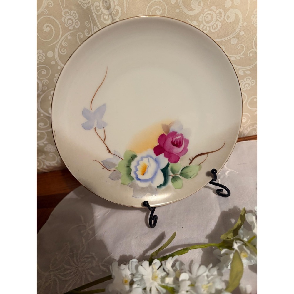 Vintage Meito China Hand Painted Floral Plate‎